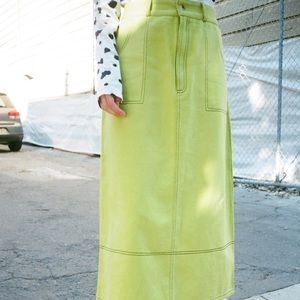 Lisa Says Gah Hosbjerg Olympia Green Denim Skirt